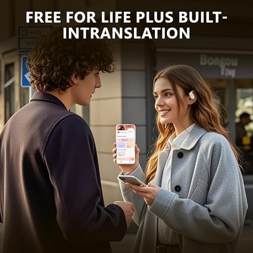 Riwbox Advanced Noise Cancelling Wireless Earbuds with Integrated Translation – 60-Hour Endurance, Bluetooth 5.4 for Superior Connectivity, Ergonomically Designed for Professionals and Travelers (Black) – Elevate Your Audio Experience Without Subscription Hassles