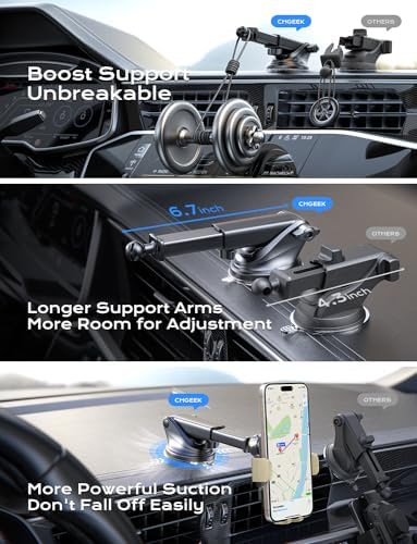 CHGeek 15 W Wireless Car Charger & Auto-Clamping Phone Mount – Fast Qi Charging Solution for i Phone 15/14/13/12/11 Pro Max & Samsung Galaxy S25/S24/S23/S22/S21/S20 – Stylish Pink Design for Modern Drivers – Effortless Device Security & Optimal Viewing Angles
