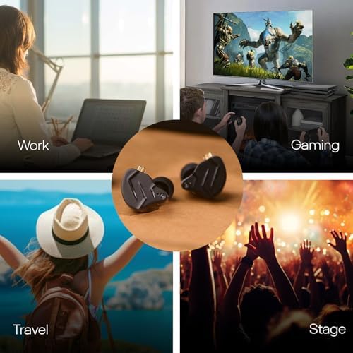 Linsoul KZ ZSN PRO X Hybrid Metal In-Ear Monitors with Dual Driver Technology – 1 BA + 1 DD for Hi-Fi Sound, Detachable 2-Pin Cable, Zinc Alloy Durability, Enhanced Device Compatibility, Perfect for Audiophiles and Music Lovers