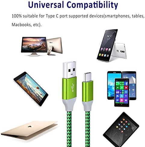 10 ft USB C Fast Charging Cable 3-Pack – Durable Nylon Braided Type C Charger for Android & i Phone 16/15 Pro Max, Samsung Galaxy S25/S24/S23 – Enhanced Performance, Versatile Compatibility & Rapid Data Transfer