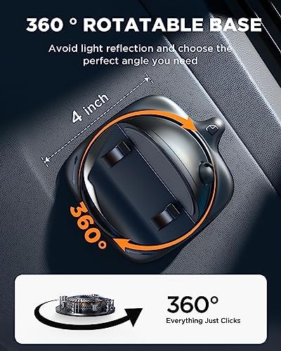 JOYROOM 360° Rotatable Car Phone Holder – Adjustable Dashboard Mount for Seamless One-Hand Operation – Universal Fit for 4-7″ Smartphones including i Phone 16 Pro & Samsung S25 – Optimal Viewing & Enhanced Safety Driving Experience