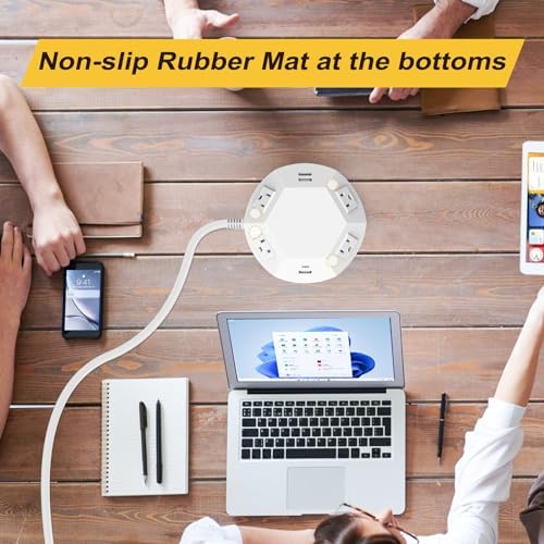 Advanced Power Strip Tower with Surge Protection, 20 W USB-C Charging Ports, 4 AC Outlets, and 4 USB Ports – 6.56 FT Extension Cord for Optimal Connectivity in Home Office, Bedroom, and Living Spaces – Compact Design for Space-Saving Efficiency and Enhanced Device Safety