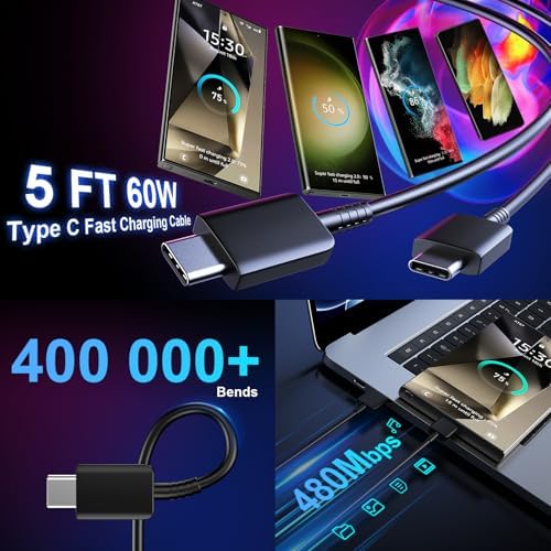 25 W Ultra-Fast Samsung Charger with 6.6 FT USB-C Cable | Rapid Charging Solution for Galaxy S25/S24/S23/S22/S21/Note Series | High-Speed Performance & Safety Features for On-the-Go Users | Ideal for Travel & Everyday Use | Boost Your Device’s Battery Life Effortlessly