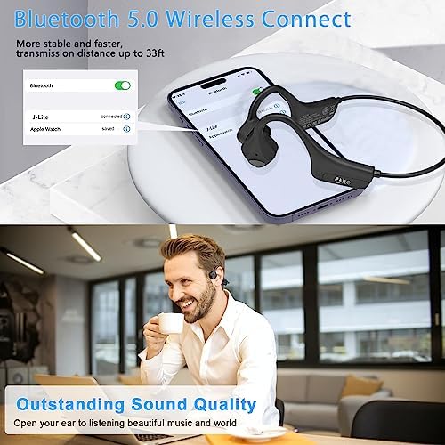 Revolutionary Open-Ear Bone Conduction Headphones for Active Lifestyles – Waterproof Wireless Sport Earbuds with Sweatproof Design and Built-in Microphone for Ultimate Comfort and Safety During Workouts – Trendy Green Color with Universal Device Compatibility