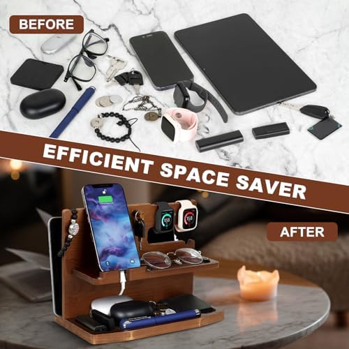 Premium 3-in-1 Wooden Charging Stand for i Phone 16/15/14/13/12 & Apple Watch – Ultimate Nightstand Organizer for Men – Ideal Gift for Dad, Husband, Boyfriend, or Son – Enhanced Speed & Compatibility with Air Pods – Perfect for Father’s Day, Anniversaries & Holidays – Stylish & Functional i Phone Charger Station for All Apple Devices – A Must-Have Tech Accessory for the Modern Man – Elevate Your Gifting with This Unique Natural Wood Design – Effortlessly Charge Your i Phone, Apple Watch, and Air Pods in One Sleek Station – Standby Mode Convenience Meets Aesthetic Appeal – Perfect for Home or Office Use – Impress Your Loved Ones with a Thoughtful and Practical Gift that Combines Style and Utility – The Go-To Choice for Apple Enthusiasts Seeking Quality & Performance in Charging Solutions.