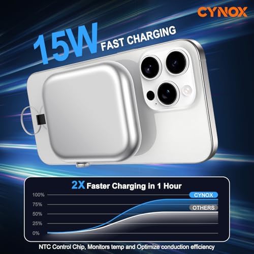 6000 m Ah Magnetic Power Bank – 3-in-1 Portable Charger for i Phone 12-16, Apple Watch, and Air Pods – 22.5 W Fast Charging USB-C Battery Pack for Effortless On-the-Go Power and Enhanced Device Compatibility