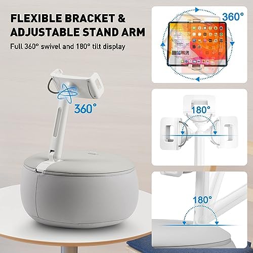 Enhance Your Digital Experience with the Above TEK 360° Swivel Tablet Pillow Stand – Premium Hands-Free Comfort for i Pads & Kindles (4.7″-12.9″) – The Perfect Cozy Gift for Moms, Wives, and Grandmas – Soft Bean Bag Design in Chic Grey for Effortless Viewing Anywhere