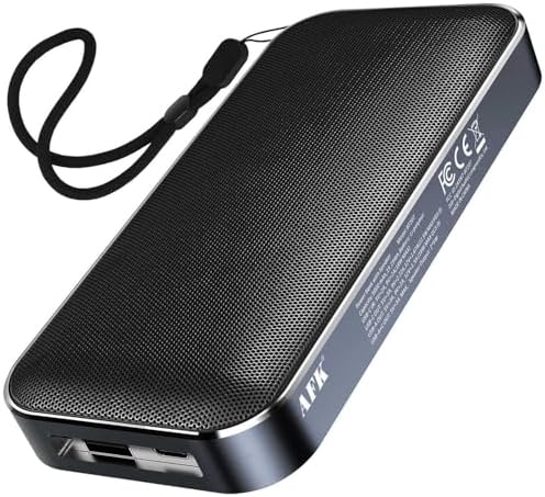 Dual-Function AFK Portable Charger & Bluetooth Speaker – 22.5 W Fast Charging Power Bank with 5000 m Ah Capacity, Travel-Ready Dual Output Travel Phone Charger for i Phone, Android & More – Ultimate Convenience and Entertainment on the Go