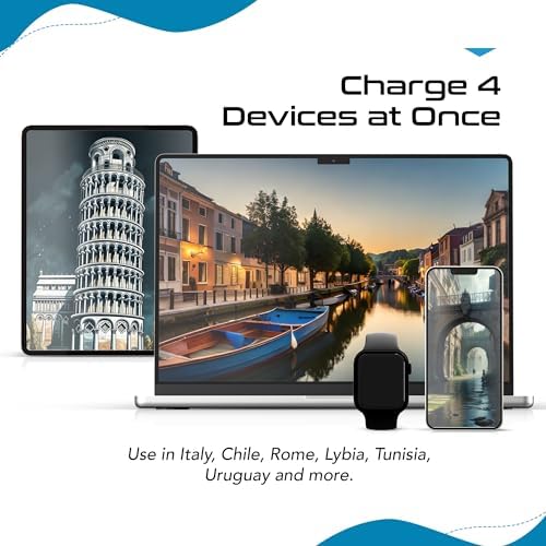 Compact Travel Power Adapter Set for Brazil, Peru & Chile – 20 W Dual USB & USB-C Charger with 2 USA Sockets – Fast Charging with Type C & N Attachments – Portable Plug Converter for Global Travelers – Stay Connected Anywhere