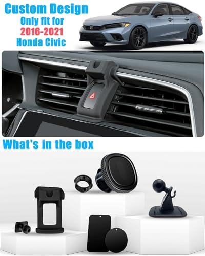 Revolutionize Your Driving with the Ultimate Magnetic Car Phone Holder for Honda Civic (2016-2021) – Air Vent Stand Mount for i Phone, Samsung & All Smartphones – Secure, 360-Degree Rotation for Unmatched Convenience & Hands-Free Navigation