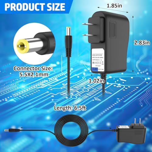 Ultra-Reliable 9 V AC Power Supply Adapter for Boss Katana Mini Guitar Amplifier – Essential Charger for DS-1, RC-1, RC-3, TU-2, PSB-1 U Pedals – 6.5 ft Durable Cable for Maximum Flexibility and Rapid Charging – EAGLEGGO Premium Power Solution for Uninterrupted Performance