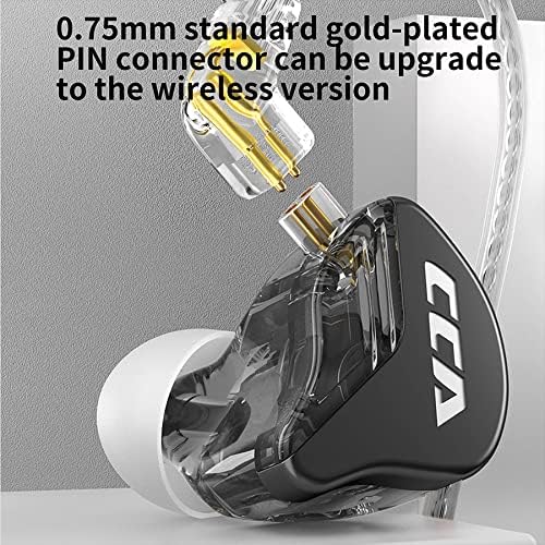 Premium CCA CRA In-Ear Monitor Earphones – Ultra-Thin Dynamic Driver for Superior Clarity & Deep Bass, Tangle-Free Removable Cord with Mic for Seamless Calls, Ergonomic Design for Extended Comfort & Compatibility Across Devices