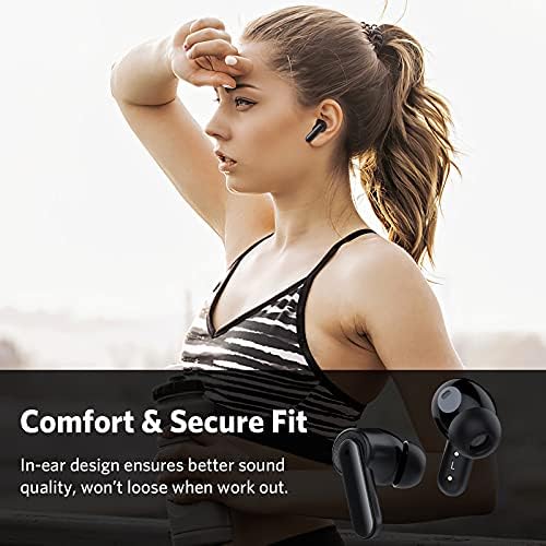 Premium Wireless Bluetooth Earbuds with Hi Fi Bass & Noise-Canceling Technology – Ultimate Compatibility for i Phone 16 Pro Max, Samsung Galaxy S25, and Google Pixel Devices – Ergonomic Design for Comfort & Enhanced Audio Experience – Ideal for Travel, Workouts & Daily Use
