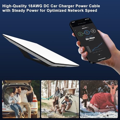 Starlink Mini Power Cable 10 FT – Versatile 3-in-1 Car Charger with Cigarette Lighter Adapter for 12 V-24 V Vehicles, Featuring Digital Display and Dual Fast Charging USB Ports (30 W USB-C PD & 18 W USB-A) for Enhanced Device Compatibility and Performance on the Go
