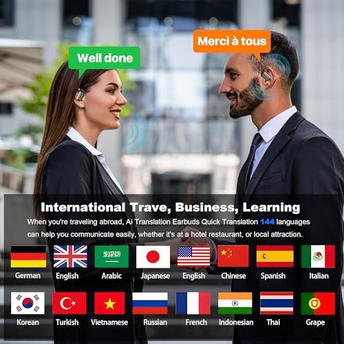 Floral Initial Personalized Wireless Earbuds with Advanced AI Language Translation – Premium Noise Cancelling Bluetooth Headphones for Stylish Communication – Ideal Mother’s Day Gift for Tech Enthusiasts and Culture Lovers