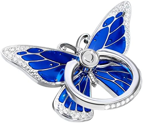 Glitter Butterfly Phone Ring Grip Holder – 360-Degree Rotating Kickstand for i Phone, Samsung Galaxy & Android – Stylish Rhinestone Design for Enhanced Durability and Comfort – Perfect Gift for Women and Girls – Secure Adhesive for Optimal Grip – Versatile Stand for Video Calls, Streaming & More