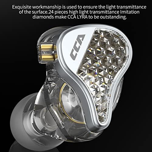 Transform Your Sound Journey with FEDAI CCA Lyra Hi-Fi In-Ear Headphones – 10 mm Dynamic Driver for Rich Bass & Crystal Clarity, Striking Diamond-Like Faceplate for Enhanced Durability, Versatile Detachable Silver-Plated 0.75 mm 2-Pin Cable with Integrated Microphone for Effortless Call Management – Ideal for Audiophiles & Everyday Listeners