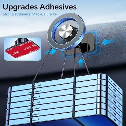 Kaistyle Mag Safe Car Mount: Ultra-Strong 20-Magnet Magnetic Phone Holder with 360° Rotation for i Phone 12-16 Plus | Premium Dashboard Accessory for Safe Navigation | Effortless Installation & Maximum Stability for Modern Drivers