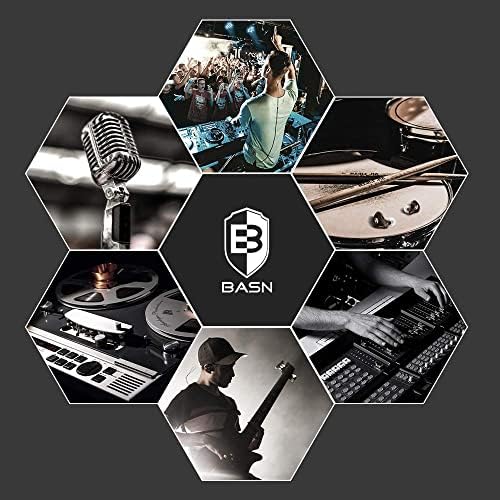 BASN Bsinger Professional Dual Driver In-Ear Monitor Headphones – Hi-Fi Sound Quality Earbuds with Built-in Mic for Musicians and Drummers (Black, 2-Pin) – Superior Comfort and Durability for Live Performances