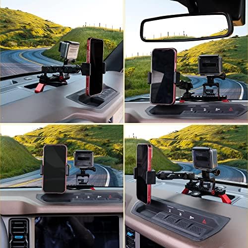 BESTAOO Premium Adjustable Dash Phone Mount for 2021-2025 Ford Bronco – Essential Driver-Side Cell Phone Holder for Effortless Navigation & Communication – Superior Stability with Universal Smartphone Compatibility