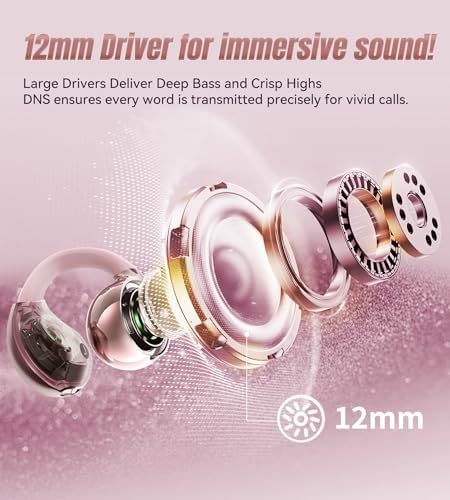 Chic Wireless Bluetooth 5.4 Earbuds with Fashionable Detachable Flower Earrings – Stylish Open Ear Headphones for Women, Waterproof IPX5 Rated, 50-Hour Playtime, Ideal for Festivals, Parties, and Unique Gift Giving (White)