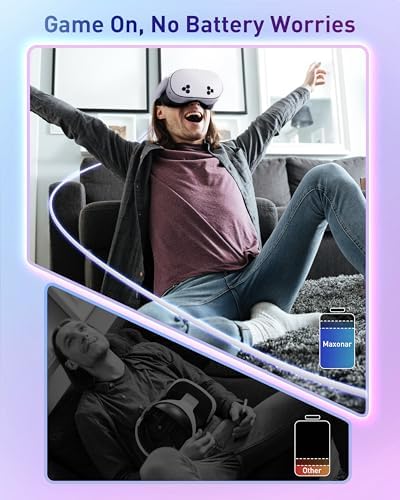 Maxonar VR Charging Link Cable 16FT (Next-Gen Chip) Compatible with Meta Quest 3S/Quest 3/Oculus Quest 2/Pico 4 Accessories and PC/SteamVR, Awesome Gift-5Gbps USB 3.0 to USB C Cable-White – Enhanced Compatibility and Speed