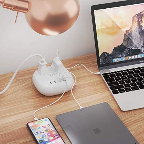 Compact 65 W USB Power Strip with Surge Protection – Dual USB & USB-C Fast Charging Hub for Home, Office, and Travel – Smart Voltage Technology for Optimal Device Compatibility and Safety