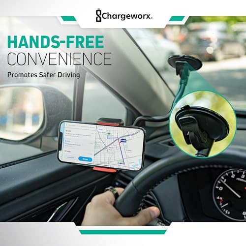 Revolutionary Magnetic Phone Mount for Car Windshield – 14-Inch Flexible Arm Holder with Secure Suction Cup – 360-Degree Rotation for Optimal Visibility and Enhanced Compatibility – Effortless Installation for Hands-Free Navigation and Safety
