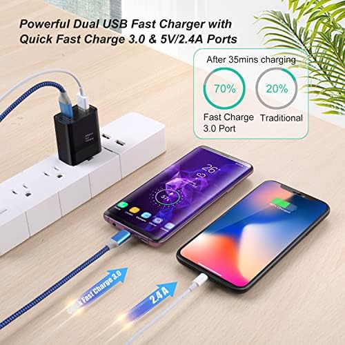 Costyle Dual Port USB Wall Charger – 3 Pack 30 W Quick Charge 3.0 Power Adapter for i Phone 12/11/XR/X/SE & Samsung Galaxy S9/S10/S20 – Compact Fast Charging Solution with Overheat Protection for Home & Travel