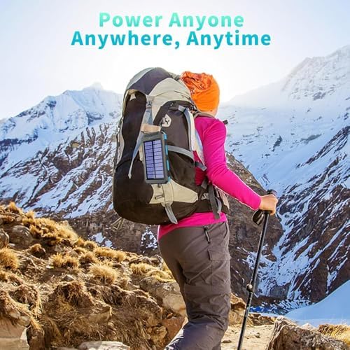 Ultimate 39800 m Ah Solar Power Bank: Fast-Charging Portable USB-C Charger with Built-in LED Flashlight & Compass – Robust Outdoor Companion for All Devices with Dual Recharge Options and Intelligent Safety Features