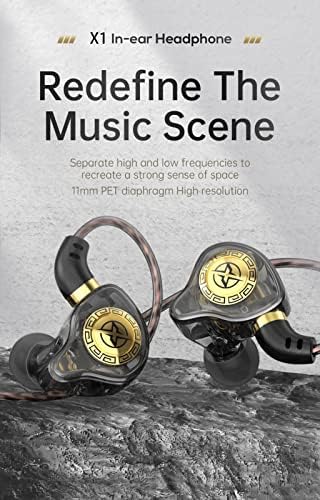 FEDAI X1 Premium Wired Earbuds with Microphone – High-Fidelity In-Ear Monitors for Gaming & Sports – Comfortable Earfins for Optimal Fit, Crystal Clear Sound, 3.5 mm Compatibility for PC and Mobile – Stylish Blue Design Perfect for Daily Use