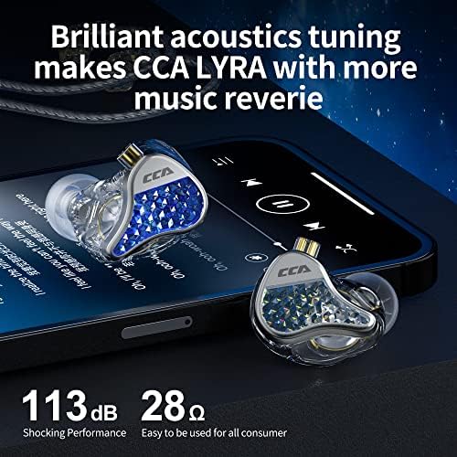 Discover the CCA LYRA Extra Bass Dynamic Driver Hi-Fi In-Ear Headphones – Premium Detachable Wired Earbuds for Audiophiles and Gamers (Sleek Blue Design, Integrated Microphone) – Unmatched Comfort and Superior Sound Clarity for All-Day Enjoyment