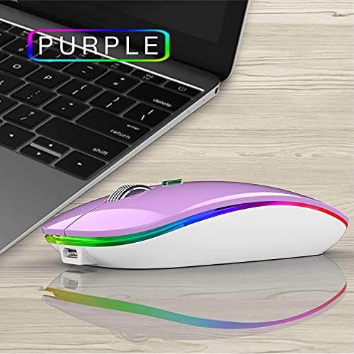Uiosmuph G12 Slim Rechargeable LED Wireless Silent Mouse – Ultra-Portable USB Optical Computer Accessory with Type C Adapter for Seamless Compatibility and Noise-Free Operation in Blackish Green