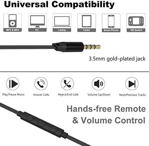 Joymiso Kids and Small Ears Tangle-Free Earbuds – Comfortable Lightweight In-Ear Headphones with Microphone and Volume Control, Perfect for Gaming and Studying, Includes Durable Case for Easy Storage and Enhanced Compatibility with Cell Phones and Laptops