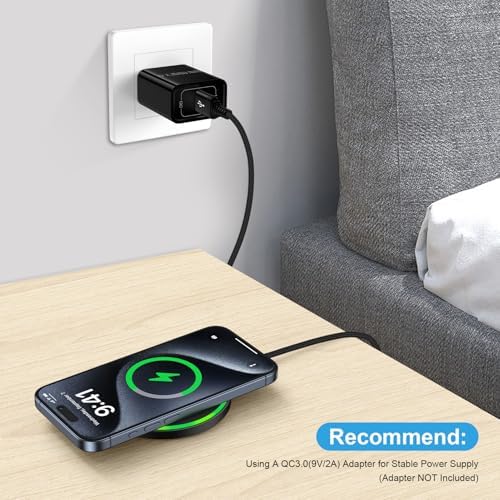 Google Pixel 9 A Wireless Fast Charging Pad – 15 W Charger Compatible with Google Pixel 9, 8, 7 Pro XL & Samsung Galaxy S25, S24 Ultra – Sleek Design with Intelligent Charging for Home & Travel Use – Non-Slip Surface for Secure Charging