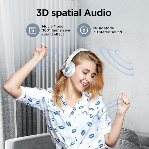 Elevate Your Sound Experience with FIO MOTUS Bluetooth Over-Ear Headphones – Unmatched 130-Hour Battery Life, Advanced Noise Cancellation, Custom EQ for Personalized Deep Bass, and High-Resolution Audio Quality – Perfect for Travelers and Home Office Users Seeking Comfort and Effortless Wireless Connectivity