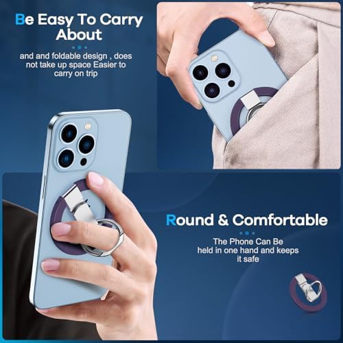 Enhance Your Mobile Experience with the Blue Magnetic Phone Ring Holder for Mag Safe – Premium Ergonomic Grip and Versatile Stand for i Phones and Smart Devices – Stylish, Durable, and Easy-to-Clean Accessory for Everyday Use and Hands-Free Convenience
