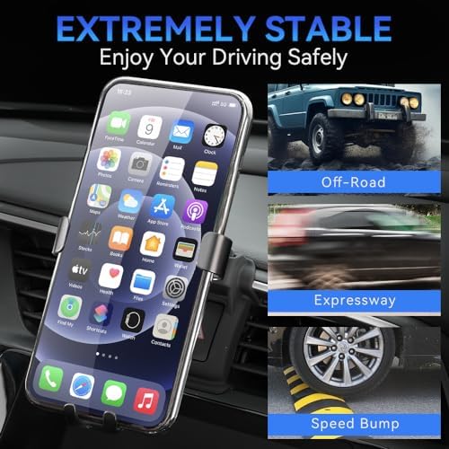 Premium Adjustable Car Phone Holder for Honda Civic 2016-2021 | Versatile Air Vent Mount for 4.7″-6.7″ Smartphones | Effortless Installation & 360-Degree Rotation for Optimal Viewing | Secure Grip Design Enhances Safety & Convenience | Perfect Honda Civic Accessory for Hands-Free Navigation & Calls