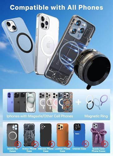 Ultimate Magnetic Car Phone Holder – 360° Adjustable Mount with Superior Vacuum Suction for Maximum Stability, Compatible with i Phone 16/15/14 Series & All Android Devices, Perfect for Seamless Navigation and Hands-Free Convenience, Durable Design Enhancing Safe Driving Experience