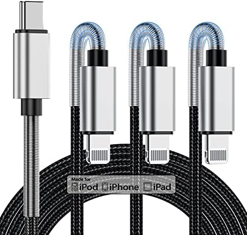 10-Foot Apple MFi Certified USB C to Lightning Charging Cable – Dual Pack High-Speed i Phone Charger for 14/13/12 Series and i Pad – Durable Long Charging Cord for Ultimate Convenience and Flexibility