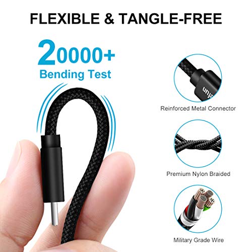 CLEEFUN 20 ft USB Type C Cable – Extra Long Nylon Braided Charger Cord for Fast Charging & Data Transfer, Compatible with Samsung Galaxy Note, LG, Moto, Pixel, Switch & More – Durable & Tangle-Free Design for Ultimate Convenience