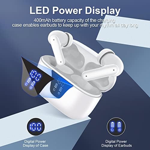 ZIUTY 2025 Wireless Earbuds – 50-Hour Playtime Bluetooth 5.3 Headphones with Deep Bass for HD Stereo Sound, IPX5 Waterproof for Active Lifestyles, Ergonomic Fit with Built-in Mic for Seamless i Phone & Android Connectivity – Elevate Your Audio Journey