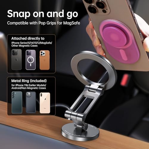 SYNCWIRE Mag Safe Car Mount – Advanced Magnetic Phone Holder for Secure Dashboard Use, 360° Flexible Rotation for i Phone 12-16 Pro Max – Optimal Safety & Enhanced Accessibility While Driving
