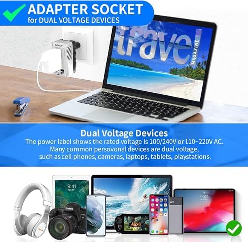 Ultimate 2000 W European Travel Power Converter – Versatile Universal Adapter for Hair Tools and Electronics with Global Compatibility (EU, UK, AU, US) – Rapid Turbo Charging for Laptops, Smartphones, and Cameras – Advanced Safety Features to Prevent Overheating & Short Circuits – Lightweight & Compact Design for Effortless Packing and Mobility