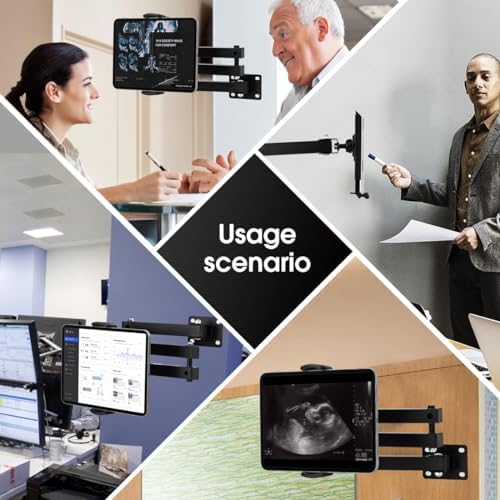 Versatile 360° Rotating Tablet Wall Mount Holder for Devices 4-12.9 Inches – Ideal i Pad Pro, Air, Mini & Samsung Galaxy Compatibility for Seamless Home & Office Use – Hands-Free Solution for Cooking, Video Calls, and Workouts – Stylish & Durable Design for Enhanced Productivity