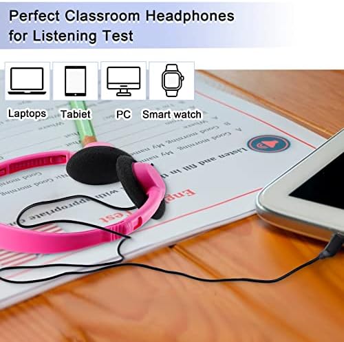 Yunsailing 30-Pack Classroom Headphones – Lightweight & Durable On-Ear Headsets with 3.5 mm Jack for Engaging Learning – Cheerful Light Yellow Color for Students and Teachers in Educational Settings