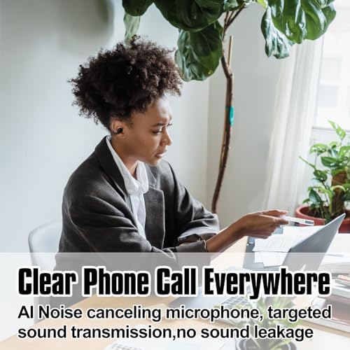 Revolutionary Wireless Open Ear Bluetooth Earbuds with Advanced AI Noise Cancelling – 30 Hours of Playtime, Touch Control Functionality & IPX4 Waterproof Rating for Active Lifestyles – Perfect for Sports, Running, and Workouts with Ultimate Comfort and Secure Fit