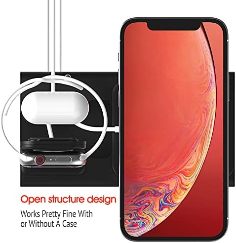 Ultimate 3-in-1 Aluminum Charging Station for i Phone, Apple Watch & Air Pods – Mag Safe Compatible Desk Stand for i Phone 15/14/13/12, Apple Watch Series 9/Ultra/8/7/SE/6/5/4/3/2, Air Pods Pro/2/1 – Streamline Your Charging Experience with Sleek Design and Enhanced Durability