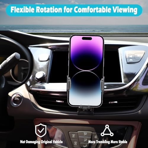 Upgrade Your Driving Experience with a Premium Car Phone Holder for Buick Envision (2016-2020) – Effortlessly Accommodates 4.7-7 Inch Phones, Compatible with Thick Cases, 360-Degree Adjustable Mount for Optimal Viewing, Hassle-Free Installation and Secure Grip for Safe Navigation and Hands-Free Calls