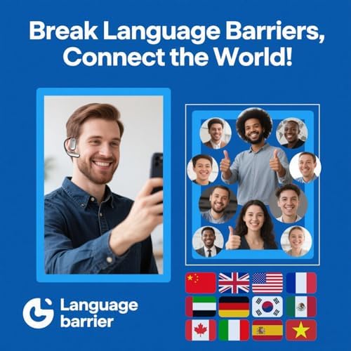 Next-Gen AI Translation Earbuds: 3-in-1 Wireless Headphones for Instant Language Conversion in 144 Languages, Ergonomic Design for Effortless Travel and Business Communication, Compatible with i OS & Android, Lightweight & Reliable Audio Experience